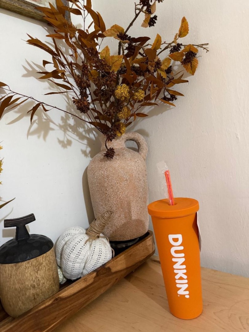 NEW 2026 Limited Edition Dunkin Donuts Soft Touch Orange Tumbler 24 oz